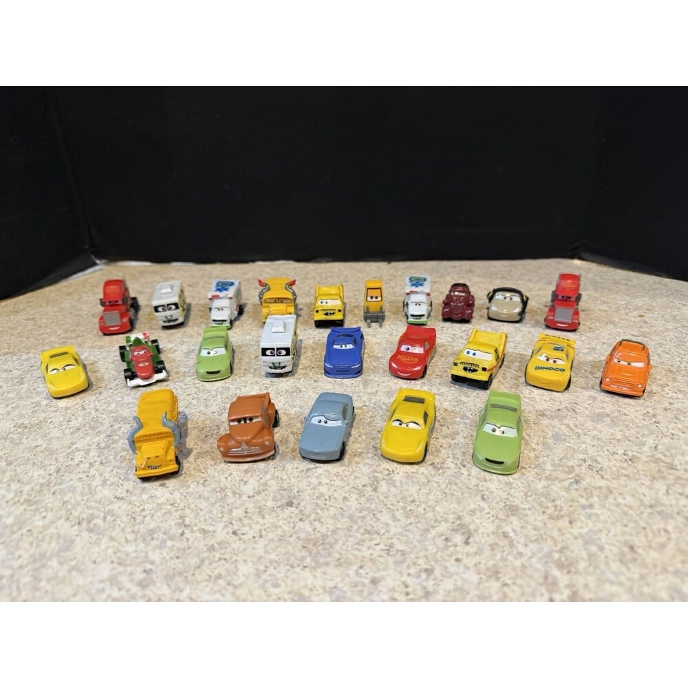 Pixar Cars Mini Figures Lot 24pc Thinkway McQueen Mater Cruz Doc
